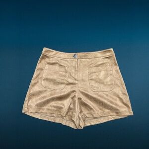 Lush High Waisted Shorts. Camel Color